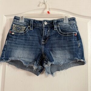 Vigoss Blue Jean Shorts with Frayed Hem